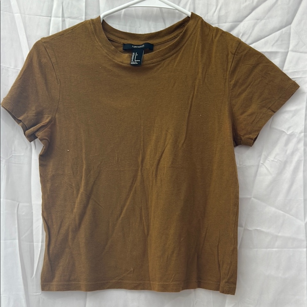 Forever 21 Brown Short Sleeve Tee Casual Essential